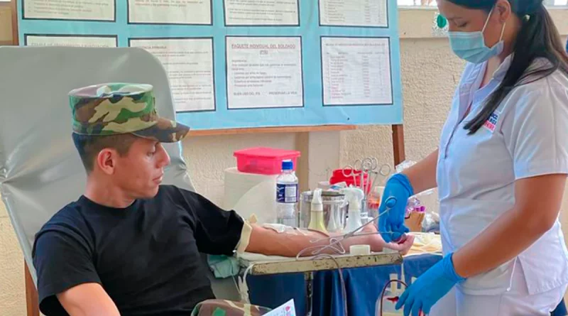 ejercito de nicaragua, 5 comando militar regional, donacion de sangre,