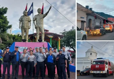 ministerio de Gobernación, 44 años, servicio, Matagalpa, celebra, actividades, bomberos, diana, desfile,