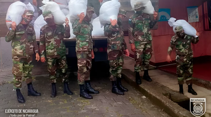 paquetes alimenticios, ejercito de nicaragua, san carlos, nicaragua