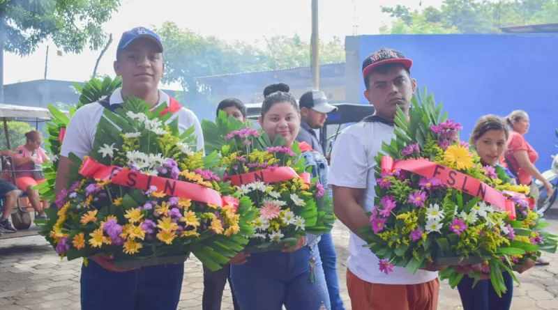 juventud sandinista,. nagarote, nicaragua, autoridades, homenaje, heroes, martires