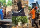 obras, sistema de alcantarillado, saneamiento, obreros, calles, manjoles, proyecto, hombres trabajando, escabadora,