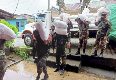 ejercito de nicaragua, nicaragua, paquetes alimenticios, rio san juan,