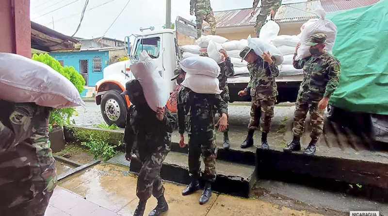 ejercito de nicaragua, nicaragua, paquetes alimenticios, rio san juan,