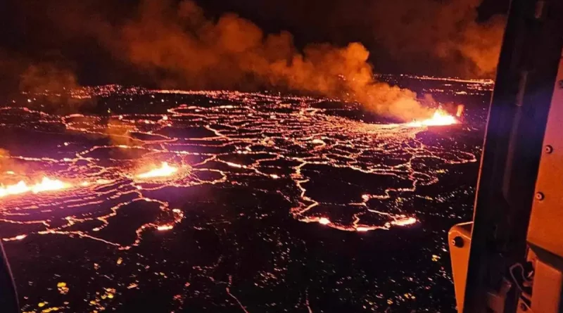 erupción volcánica, volcán lava, isalandia, video, imagenes, impresionante, grindavík,