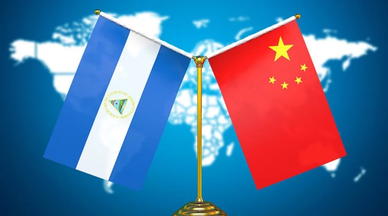 nicaragua, china, banderas, hermandad