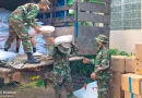 efectivos del ejércitos Nicaragua, sacos, quintales, merienda escolar, camión, descargue, traslado, MINED, Matagalpa, comida, alimentos,