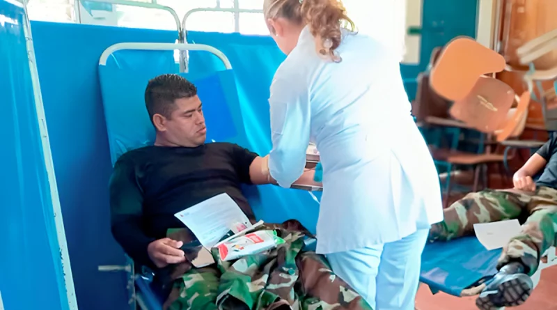 donacion de sangre, banco de sangre, ejercito de nicaragua, cardenas, rivas, nicaragua