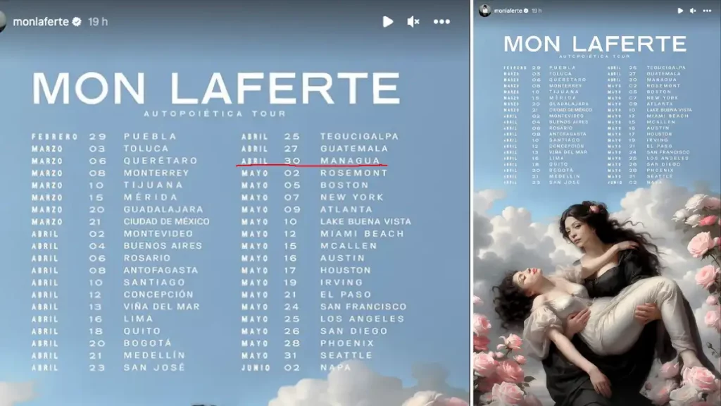 cantante, artista, Mon Laferte, fechas, anuncia, Autpoietica Tour, Nicaragua, llega a suelo nicaragüense, concierto, presentación, actuación, historia de instagram, 