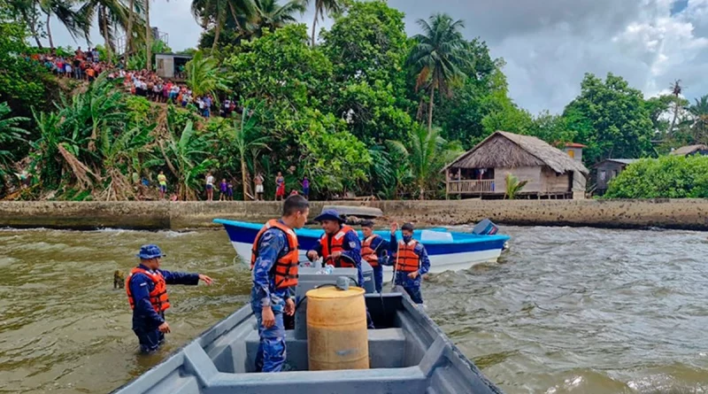 ejercito de nicaragua, fuerza naval de nicaragua, rescate de salvamento, cuerpo sin vida, bluefields, costa caribe sur