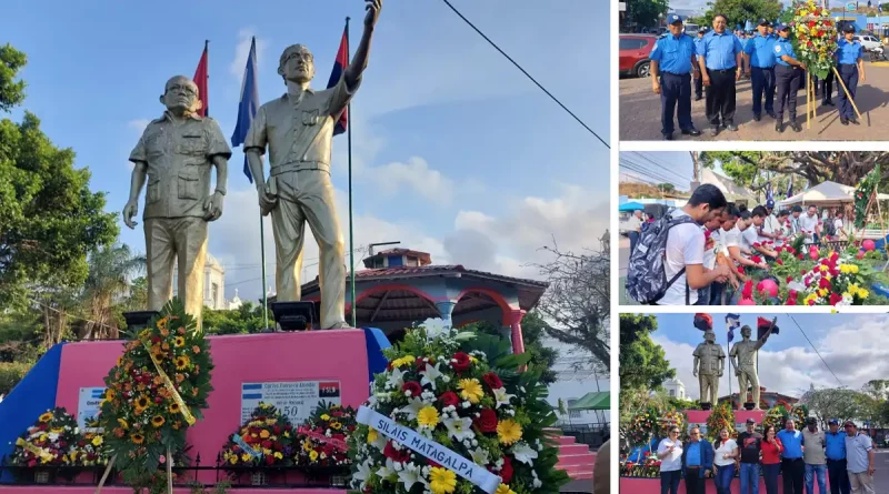 Matagalpa, matagalpinos, rinden homenaje, legado histórico, Comandante Tomás, Comandante Tomás Borge, ofrendas florales,