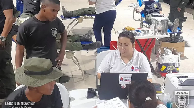 donación de sangre, jornada voluntaria, Ejército de Nicaragua, Batallón ecológico Bosawas, Banco Nacional de Sangre,