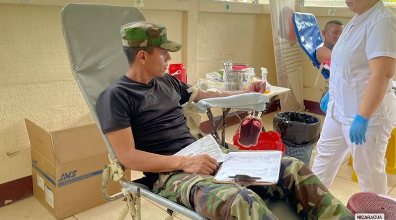 nicaragua, donacion de sangre, chontales, ejercito de nicaragua,
