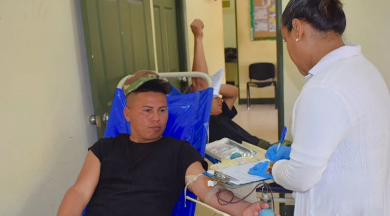 donacion de sangre, ejercito de nicaragua, managua