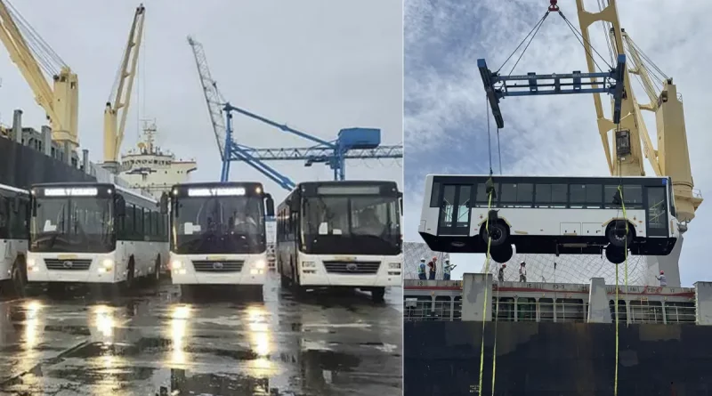 buses, china, puerto corinto, transporte publico,