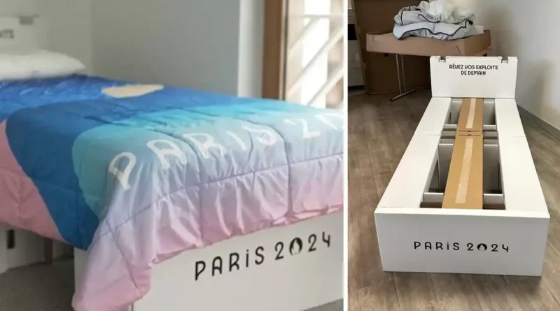 camas de carton, motivo, regresa, juegos olimpicos 2024, paris 2024, enfoque ecologico, erutilizables, resistentes,