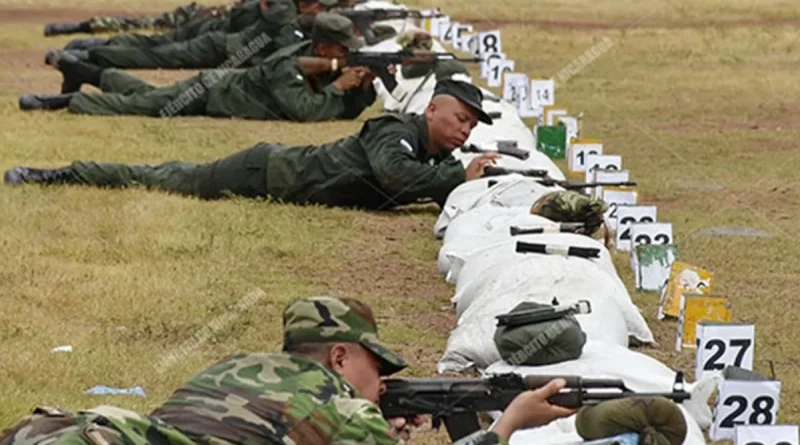 ejercito de nicaragua, ejercicio de tiro, rio san juan,