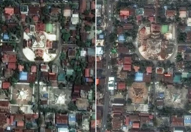 imagenes, satelitales, muestran, impactante, destruccion, dejo, terremoto, myanmar, sacudio, asiatico, catalogado, sismo,