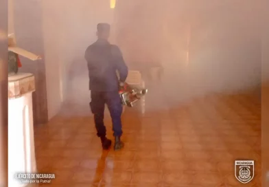 Ejército de Nicaragua, participa, Corinto, fumigación, abatización, jornada de fumigación, chinandega,