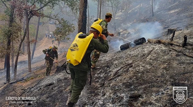 madriz, ejercito de nicaragua, sofocación de incendios,