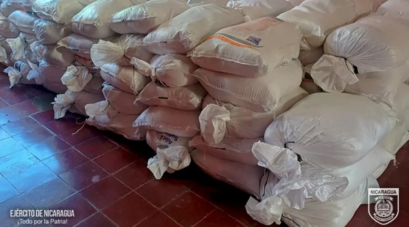 Ejercito de Nicaragua, descargue, paquetes alimenticios, San Carlos, realiza, participa,