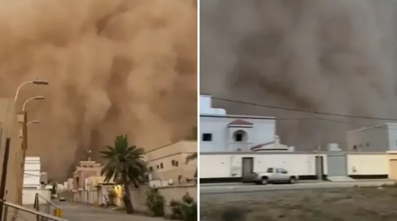 Arabia Saudí, tormenta de arena, cubre, video, imagenes, tormenta, arena, Arabia Saudita,