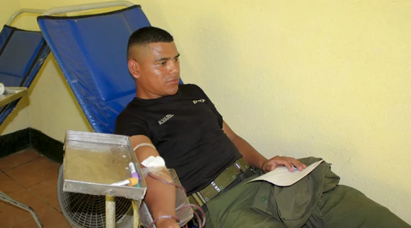 nicaragua, ejercito de nicaragua, donacion voluntaria de sangre,