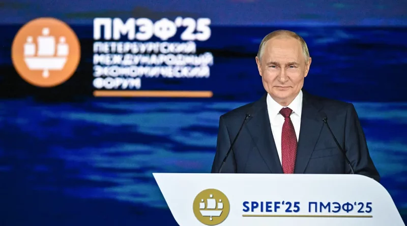 El presidente de Rusia, Vladímir Putin, Presidente Putin, Foro Económico Internacional de San Petersburgo, intervención, mensaje, sesión plenaria, objetivos de Rusia, ámbito internacional,