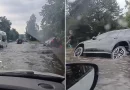 rusia, moscu, lluvias, coche, video,