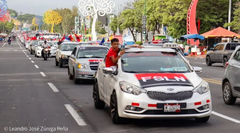 calles, Managua, Trabajadores por cuenta propia, Confederación de Trabajadores por Cuenta Propia, caravana, 46/19, Revolución Sandinista, 46 aniversario,