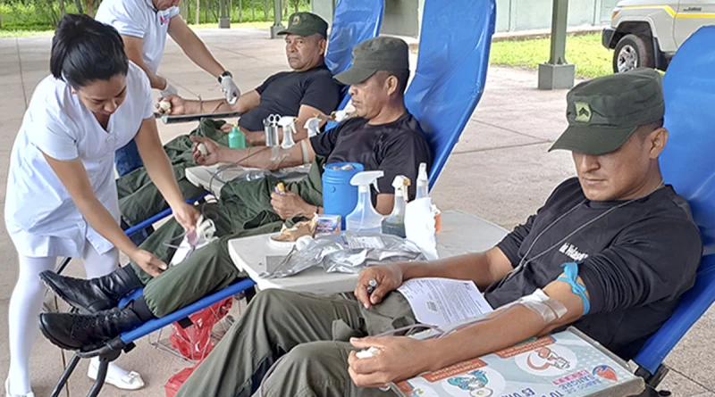 ejercito de nicaragua, donacion de sangre, esteli,