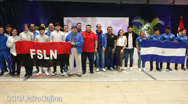 ind, gobierno de nicaragua, abanderamiento, esgrisma, levantamiento de pesas,