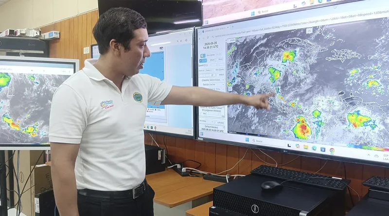INETER, Onda Tropical 25, vigilancia, monitoreo, Nicaragua, lluvia, precipitaciones,