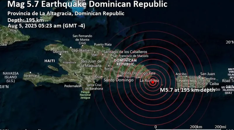 sismo, república Dominicana, costas, martes 6, agosto, magnitud 5,