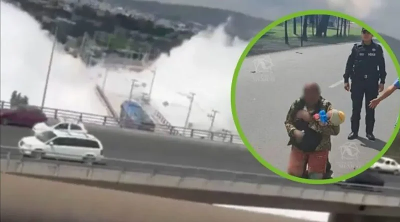 México, abuela salba, protege, nieta, 2 años, explosión de pipa,