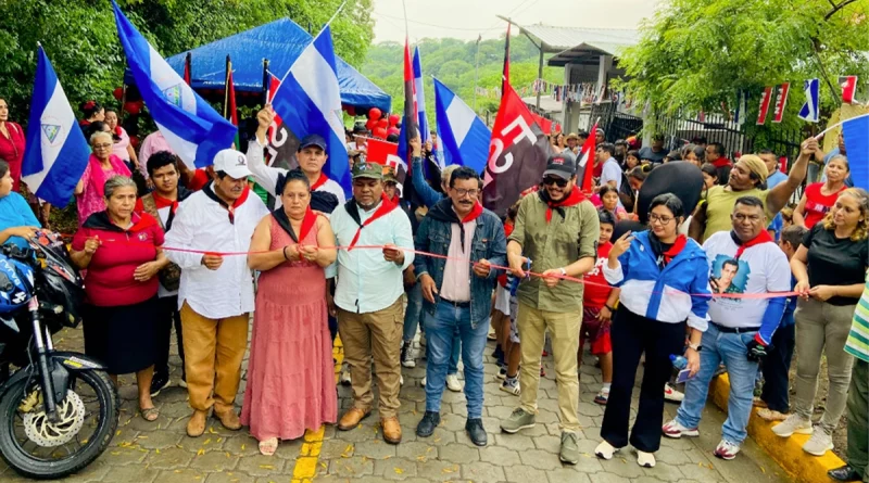 gobierno sandinista, calles para el pueblo, calles adoquinados, alcaldía de diriamba, comunidad san vicente, nicaragua