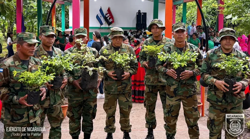 vivero forestal, Río San Juan, El Almendro, Ejército de Nicaragua, MARENA,