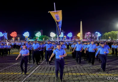 46 años de fundación, policia de nicaragua, prácticas generales, managua, acto central, desfile policial, nicaragua, servicio al pueblo