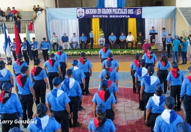 Policía Nacional, Nueva Segovia, 46 aniversario, ascensos, oficiales, Comisionada General Glenda Zavala, seguridad ciudadana, mujeres policías, paz, prevención del delito, Óscar Danilo Vallecio, Lesther Martínez, vocación de servicio, tranquilidad, patria,