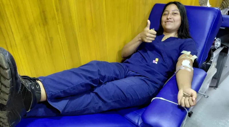 donación de sangre, estudiantes, UNA, Universidad Nacional Agraria,