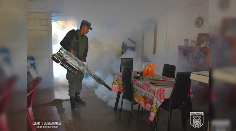 Chinandega, fumigación, jornada de fumigación, Ejército de Nicaragua,