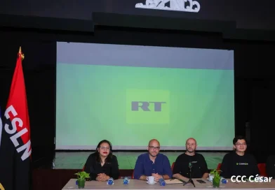 encuentro, intercambio, periodistas de RT en Español, Comunicadores sandinistas, estudiantes, comunicación en Nicaragua,