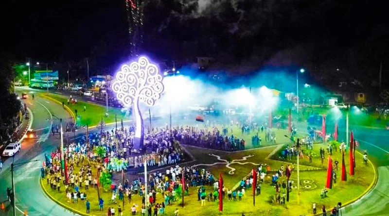 nuevo arbol de la vida, rotonda el guanacaste, diriomo, granada, familias de diriomo, comandante pedro arauz palacios, compromiso a la revolucion y a la patria, nicaragua