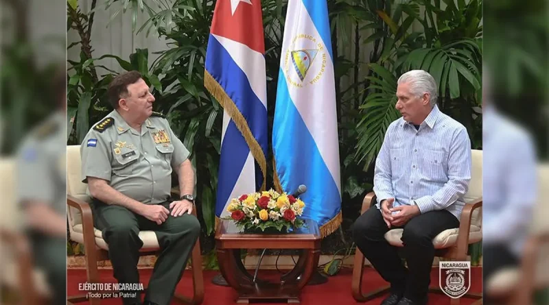 Comandante en Jefe de las Fuerzas Militares del Ejército de Nicaragua, General de Ejército, Julio César Avilés Castillo, Ejercito de Nicaragua, encuentro, Presidente de cuba, Miguel Díaz-Canel,