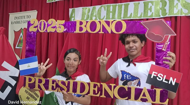 Miguel Goyena, Bono presidencial, Instituto Miguel Goyena, estudiantes, juventud sandinista, Managua, bono, bono bachiller,