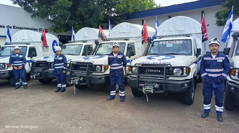 vehículos de rescate, Cruz Blanca, entrega, recibe Gobierno Sandinista, Nicaragua,