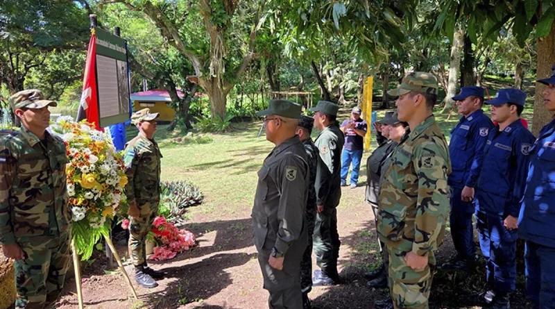 ejercito de nicaragua, rio san juan, mausoleo, ofrenda floral,