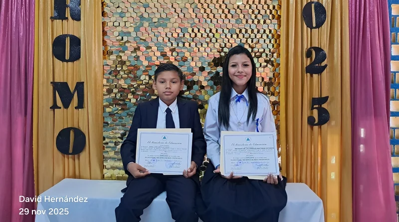 mined, graduación de 6to grado, managua, 114 estudiantes de primaria, colegio María del Socorro Ponce Chavarría, nicaragua