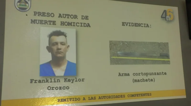 Policia Nacional, Policia de Nicaragua, homicidio, esclarece, captura, Rivas, Comunidad La Virgen, machete, captura,