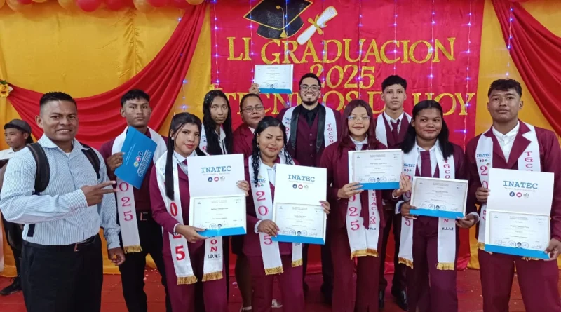 puerto cabezas, caribe norte, inatec, 211 nuevos técnicos, nicaragua