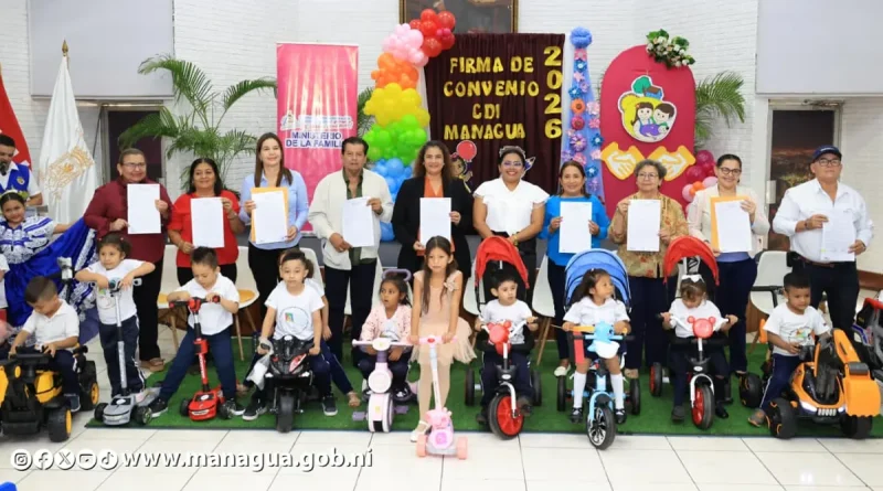 CDI, convenio, firma, niños, atención integral, Managua, alcaldía de Managua, Gobierno Sandinista,